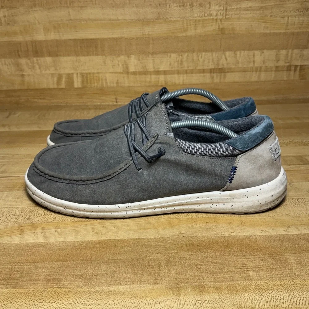 Hey Dude Paul Mens Loafers Dark Grey Slip On Moc Toe Shoes 112293008 Size 13